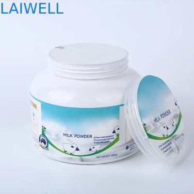 129*129*106MM de Witte van het Poederkruiken van het Kleurenhuisdier Eiwit Hoge Duurzame Rekupereerbare Plastic Containers voor B2B