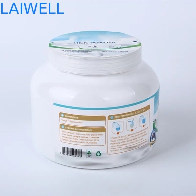 129*129*106MM de Witte van het Poederkruiken van het Kleurenhuisdier Eiwit Hoge Duurzame Rekupereerbare Plastic Containers voor B2B