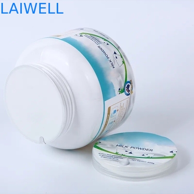 129*129*106MM de Witte van het Poederkruiken van het Kleurenhuisdier Eiwit Hoge Duurzame Rekupereerbare Plastic Containers voor B2B