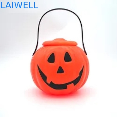 De opnieuw te gebruiken van de de Plastic Containersdouane van pp van de de Pompoenemmer van Halloween Mand van het de Lantaarnsuikergoed met Handvat
