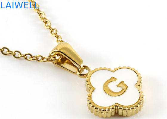 13*13MM 18K verguld roestvrij staal vierblaadje klaver brief hangers