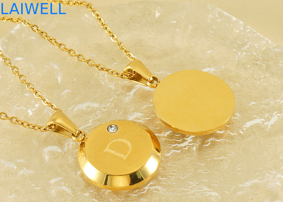 Moderne luxe design sieraden 18*18MM 18K goudgeplatte roestvrij brievenhangers met zircon