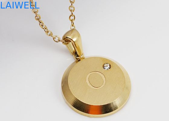 Moderne luxe design sieraden 18*18MM 18K goudgeplatte roestvrij brievenhangers met zircon