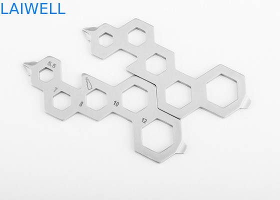 70 mm Precision Silver Vlekkeloos Staal Fles Opener Schroevendraaier Wrench 4-in-1 Multifunctionele EDC Tool Card
