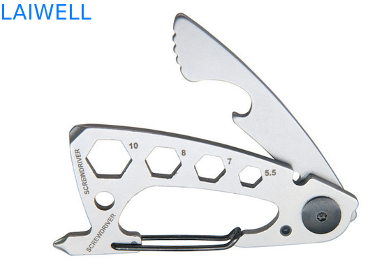74*35*6MM Precision Sandblasting 420 roestvrij staal Mini Multi-Purpose EDC Tool Card Zilveren metalen flesopener