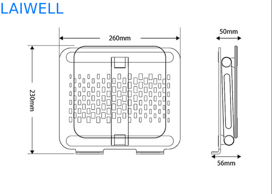 260*230*56mm Draagbaar zilver vouwlift aluminium verstelbare laptop koelstand voor bureau
