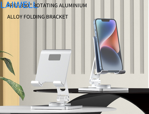 95*132*44MM Nieuwste luxe design Draagbare 360 graden rotatie Zilveren aluminium opvouwbare mobiele telefoonbeugel