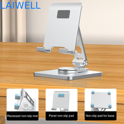 95*132*44MM Nieuwste luxe design Draagbare 360 graden rotatie Zilveren aluminium opvouwbare mobiele telefoonbeugel