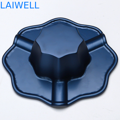 130*130MM Gepolijst Nickel Geplatte En Giet Giet Blauwe Kleur Draagbare Asbak Op Aanpassing Met Fluwelen Onderkant
