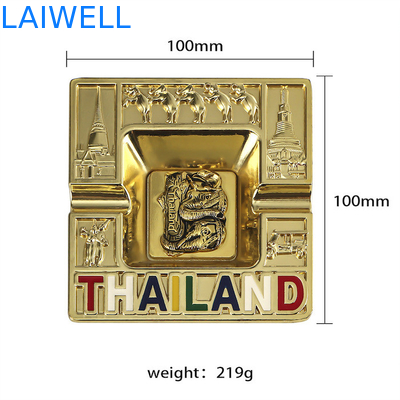 Stylish Portable 100*100MM Gold Color Plated Metal Ashtray gemaakt van gerecycleerde materialen