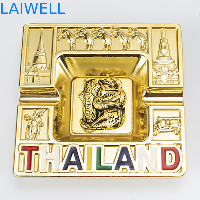 Stylish Portable 100*100MM Gold Color Plated Metal Ashtray gemaakt van gerecycleerde materialen