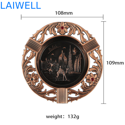 108*109MM Gepersonaliseerd Gietgiet Zinklegering Cylindrische metalen zak asbak met bekleding