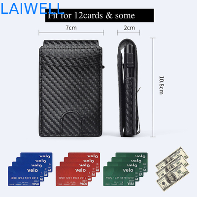 Aanpasbare multifunctionele luxe aluminiumkartportefeuilles voor 12 kaarten