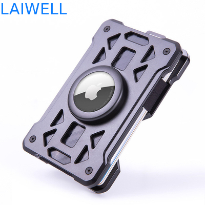 60*10*94mm Multifunctionele 10-in-1 Aluminium Kaartportemonnee met lasergravering en geanodiseerde afwerking