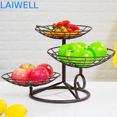 32cm Hoogte Bakken Zwart Metaal IJzer Meerschaal IJzeren Fruit Tray Custom Design voor het gemak