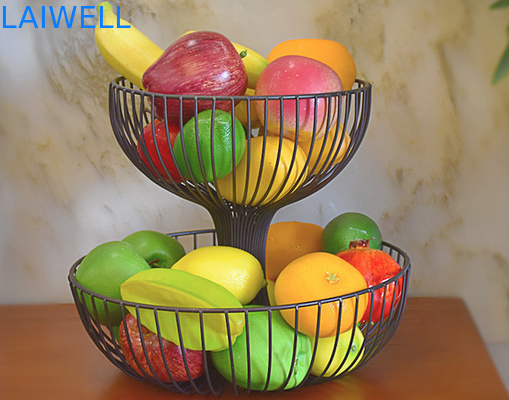 Op maat gemaakte bakplaat van zwart ijzer 2 lagen metalen fruitplaat 27*35*24cm