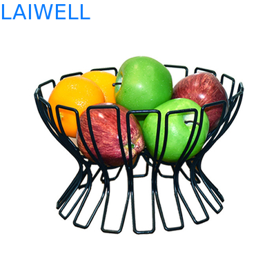 25*22*16CM Lasergravering Logo Zwart Bakken Europese Iron Art Fruit Basket Metalen Huishoudelijk Gereedschap Voor Klantvereisten