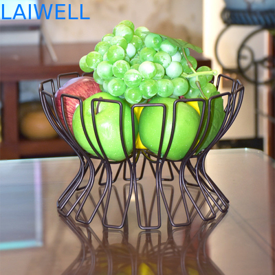 25*22*16CM Lasergravering Logo Zwart Bakken Europese Iron Art Fruit Basket Metalen Huishoudelijk Gereedschap Voor Klantvereisten