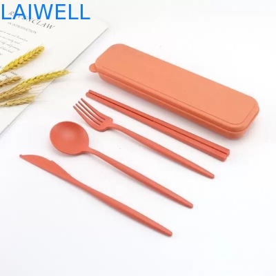 Lichtgewicht Eco tafelgerei Accessoires Voedselkwaliteit Tarwe stro vezels 4-PC Flatware Set voor hoge temperatuur omgevingen