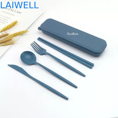 Lichtgewicht Eco tafelgerei Accessoires Voedselkwaliteit Tarwe stro vezels 4-PC Flatware Set voor hoge temperatuur omgevingen