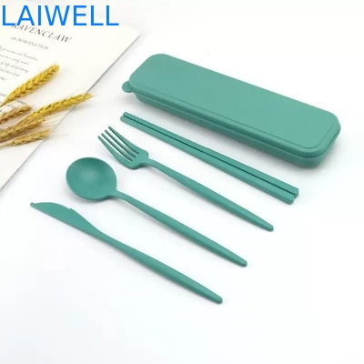 Lichtgewicht Eco tafelgerei Accessoires Voedselkwaliteit Tarwe stro vezels 4-PC Flatware Set voor hoge temperatuur omgevingen