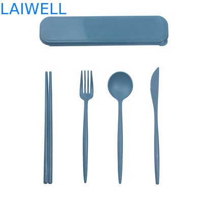 Lichtgewicht Eco tafelgerei Accessoires Voedselkwaliteit Tarwe stro vezels 4-PC Flatware Set voor hoge temperatuur omgevingen