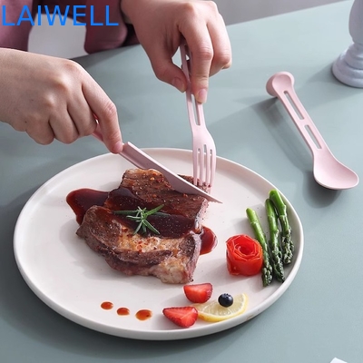 170*40MM Multifunctionele Tarwe stro Roze 3-in-1 Flatware Set Herbruikbare Eco tafelgerei Accessoires Lichtgewicht En Geschikt voor het eten Kan meerdere malen worden gebruikt En gemakkelijk te dragen en op te slaan