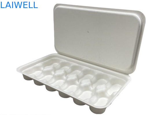Witte kleur Duurzame bagasse Koffiebok Niet-giftig en veilig voor contact met voedsel Biologisch afbreekbaar EcoPack Accessoires met aangepaste merken