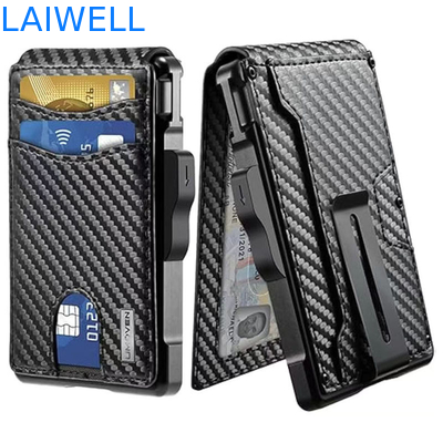 11.2*7.4*1.7cm Zwart Hoogwaardige aluminium RFID-kaarthouders bevatten tot 12 kaarten Perfect voor zakenreizen Luxe design