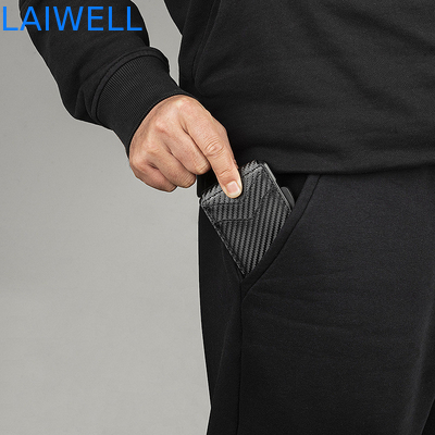 11.2*7.4*1.7cm Zwart Hoogwaardige aluminium RFID-kaarthouders bevatten tot 12 kaarten Perfect voor zakenreizen Luxe design