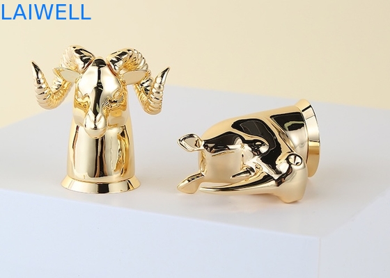 Aanpasbaar dierontwerp Goudkleur Plating Zinklegering Die Casting Parfumfleskappen passen bij de meeste parfumflessen