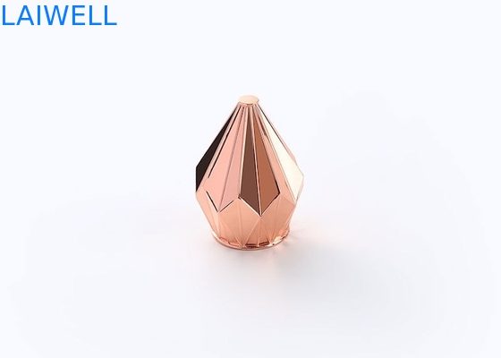 Luxe Unieke Diamantvorm Gouden Kleur Zinklegering Parfumflesdop Voor Geurflesdoppen Spuitgieten CNC-bewerking