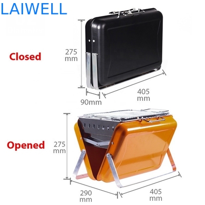 40.5*27.5*9cm Verchroomd Staal Draagbaar Kamperend Oven Foldable Charcoal Grill