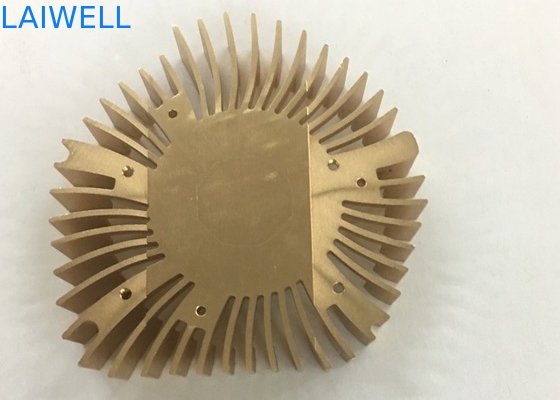 Customziedaluminium 6061 CNC Metaal het Stempelen het Anodiseren Gouden Laptop Cpu Koeler