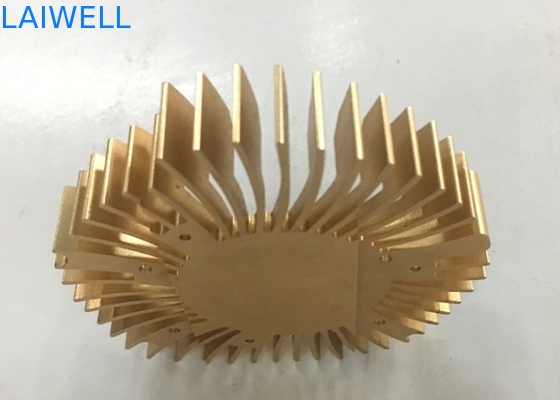 Customziedaluminium 6061 CNC Metaal het Stempelen het Anodiseren Gouden Laptop Cpu Koeler