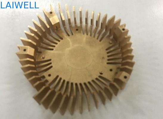 Customziedaluminium 6061 CNC Metaal het Stempelen het Anodiseren Gouden Laptop Cpu Koeler