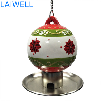 De openlucht Ceramische Voeder van de het Metaalvogel van de Kerstmisbal met de Geplateerde het Stempelen Plaat van het Ijzervoedsel