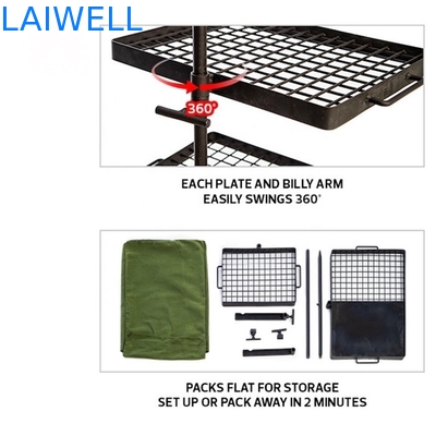 Het Kampvuurwarmhoudplaat Combo van 37 Duim het Kamperen de Barbecuegrills van het Schommelingsstaal