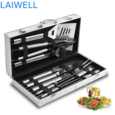 De Grill van de het Roestvrije staalbarbecue van BARBECUEtoebehoren 10PCS 304 met Aluminiumgeval