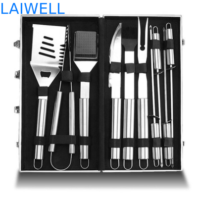 De Grill van de het Roestvrije staalbarbecue van BARBECUEtoebehoren 10PCS 304 met Aluminiumgeval