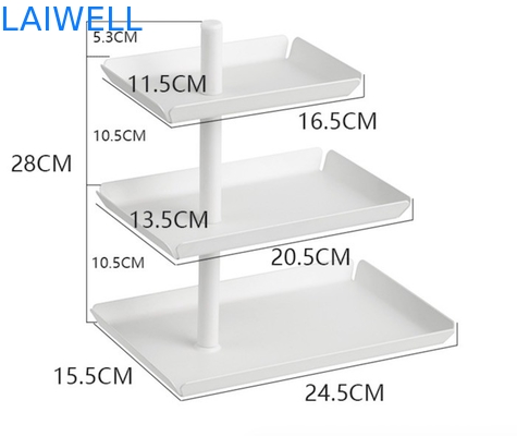 Roestvrij Ijzer die Drie Laagfruit Tray Metal Houseware Luxury stempelen