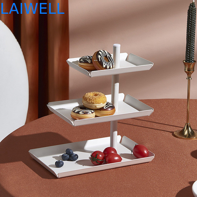 Roestvrij Ijzer die Drie Laagfruit Tray Metal Houseware Luxury stempelen