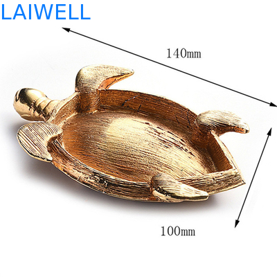 Creatief Matrijzenafgietsel 100*140mm van het het Asbakje Gouden Zink van de Metaalschildpad de Legeringsasbakje