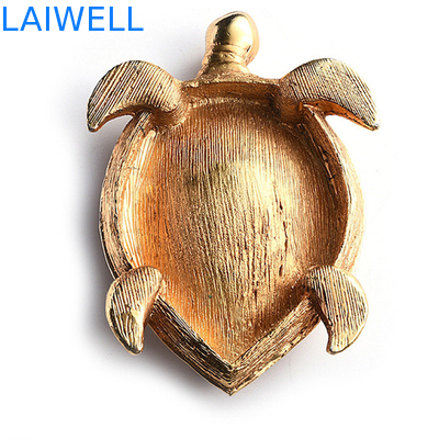 Creatief Matrijzenafgietsel 100*140mm van het het Asbakje Gouden Zink van de Metaalschildpad de Legeringsasbakje