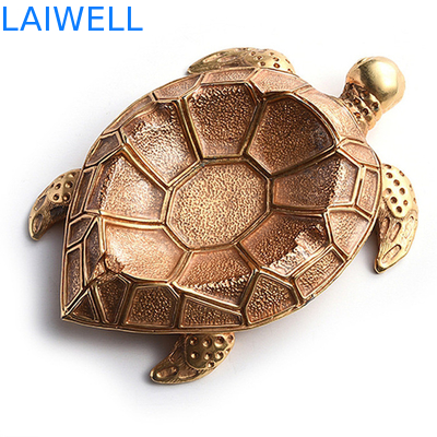 Creatief Matrijzenafgietsel 100*140mm van het het Asbakje Gouden Zink van de Metaalschildpad de Legeringsasbakje