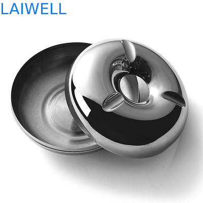 Glanzend Zilveren 12cm Mini Pocket Ashtray Doughnut Shaped Antiek Draagbaar Asbakje