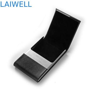 De draagbare Imitatie Zwarte Pu-van de de Kaartportefeuille van het Leeraluminium Tribune van de de Naamkaart