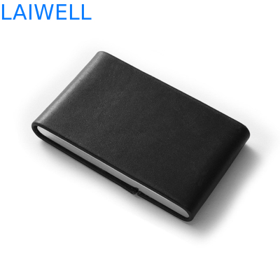 De draagbare Imitatie Zwarte Pu-van de de Kaartportefeuille van het Leeraluminium Tribune van de de Naamkaart