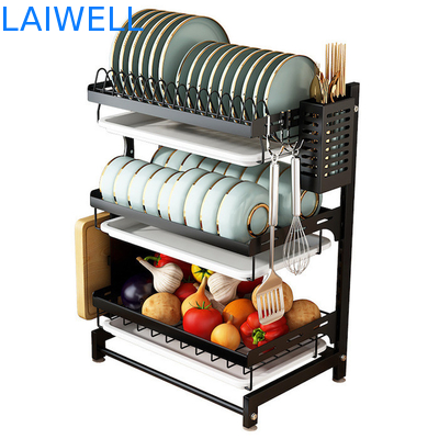 Compacte 400*280*620mm SGS van het Roestvrij staalkeukengerei de Organisator van het 3 Laagdruiprek