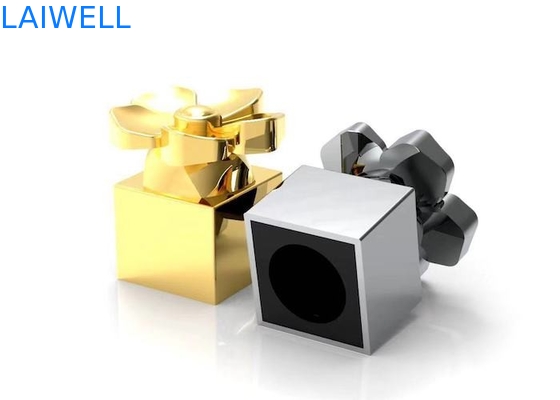 Moderne mode luxe zilver elektronische plating metaal gietgiet zink legering parfum fles doppen met laser gegraveerd logo